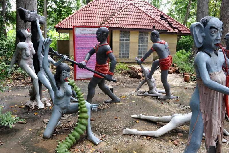 Destination: Wat Kai — the only hell temple with monkeys around - Ayutthaya, Thailand (NSFW) Destination: Wat Kai — the only hell temple with monkeys around - Ayutthaya, Thailand (NSFW) - Thailand -