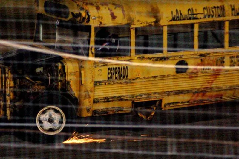 What Happens When Decrepit School Buses Race a Figure Eight Course? (Florida) - United States -