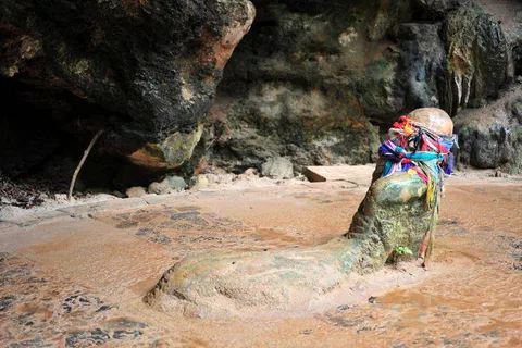 The Phallic Shrine and Phra Nang Beach — phalluses only accessible by boat (Krabi, Thailand) - Thailand -
