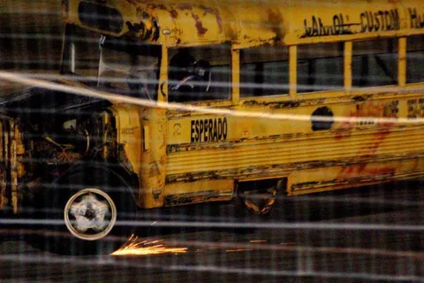 What Happens When Decrepit School Buses Race a Figure Eight Course? (Florida) - United States -